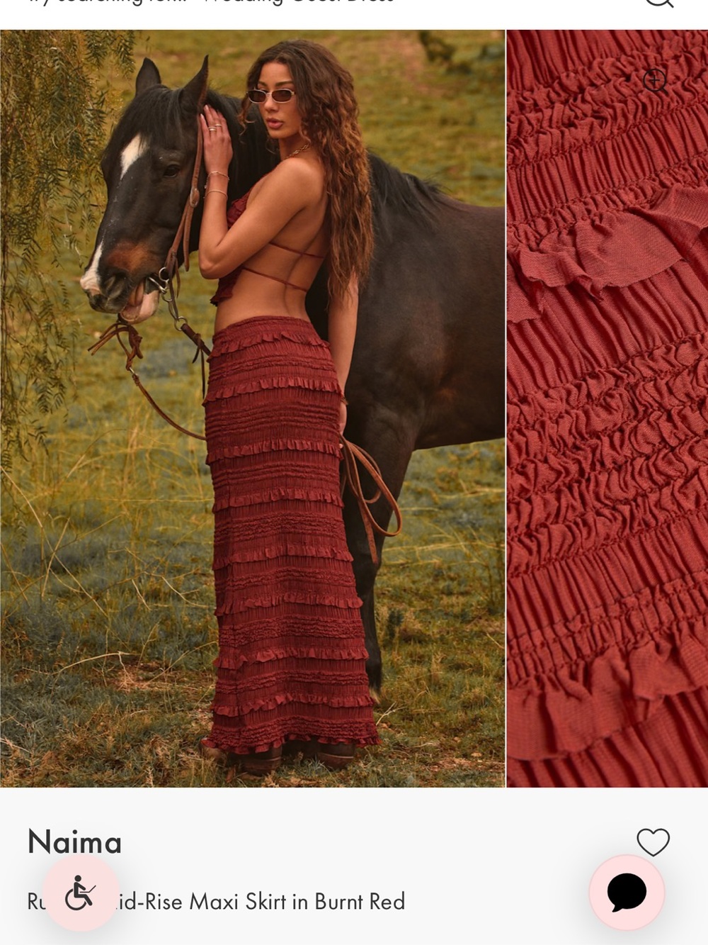 Oh Polly Ruffled Halter & Skirt Set in Burnt Red - never worn size 4 top, 6 bott - Picture 3 of 5